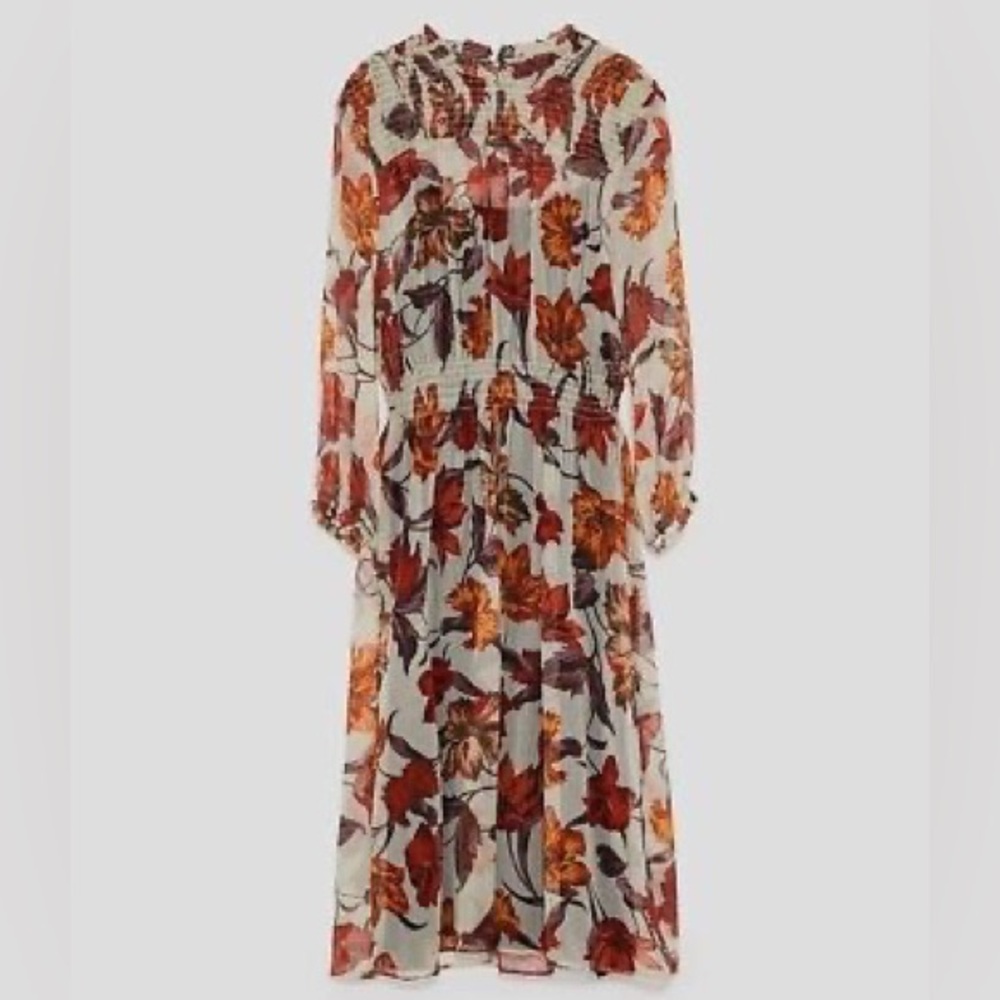 Zara women’s floral long sleeve dress size medium